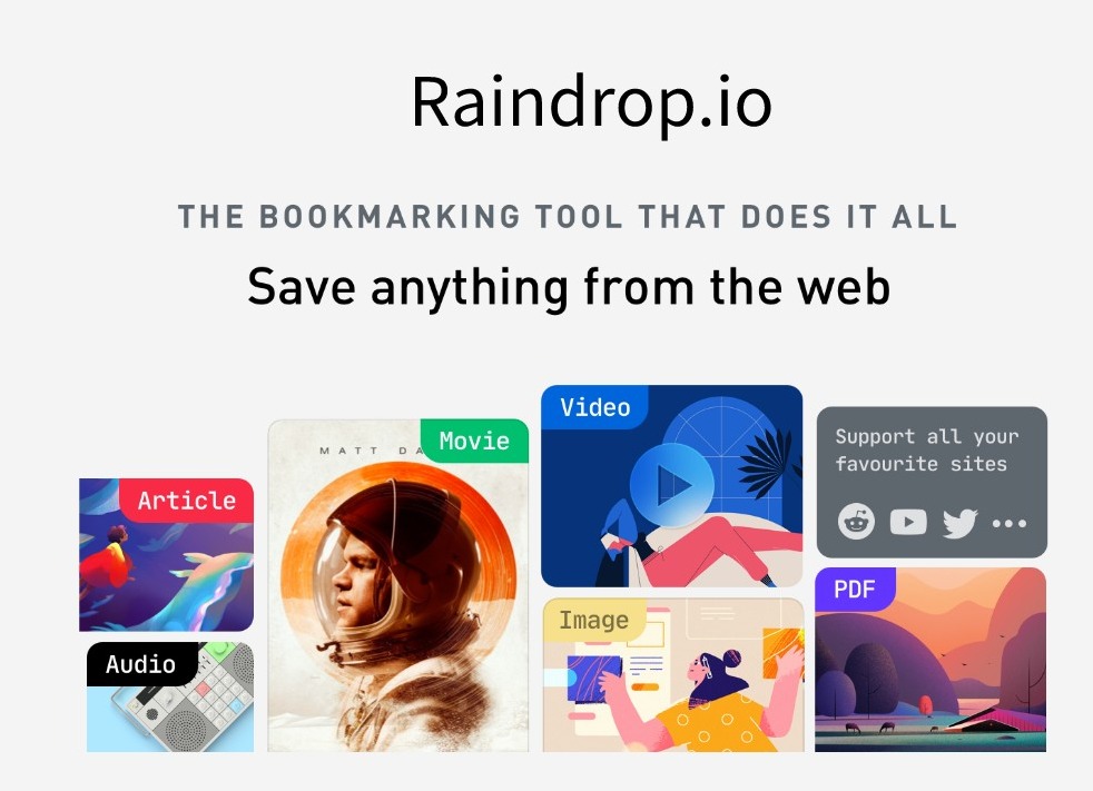Raindrop.io插件，智能网络书签管理工具
