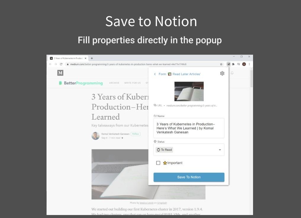Save to Notion插件，Chrome浏览器网页收藏夹
