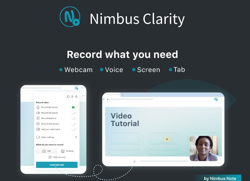 Nimbus Clarity插件，免费网页视频录制工具 