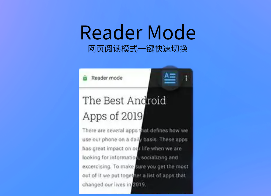 Reader Mode插件，网页阅读模式一键快速切换