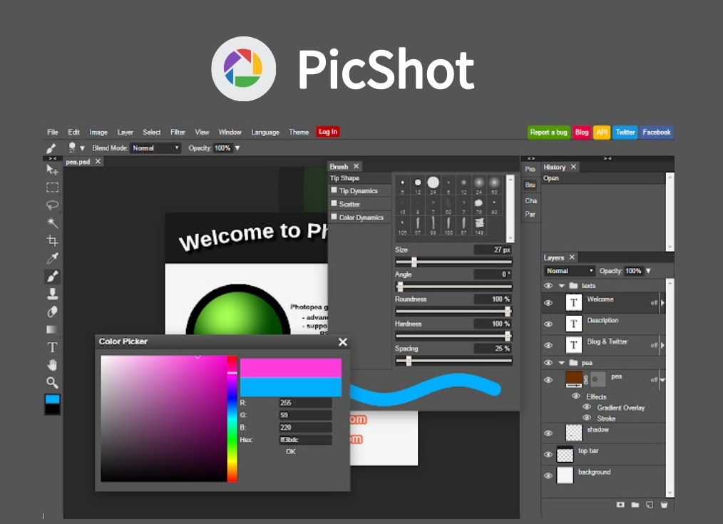 PicShot插件，实用在线图片免费编辑工具
