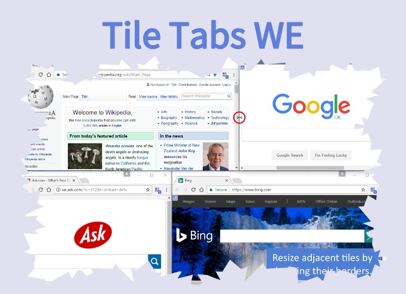 Tile Tabs WE插件，分屏平铺显示多个标签页