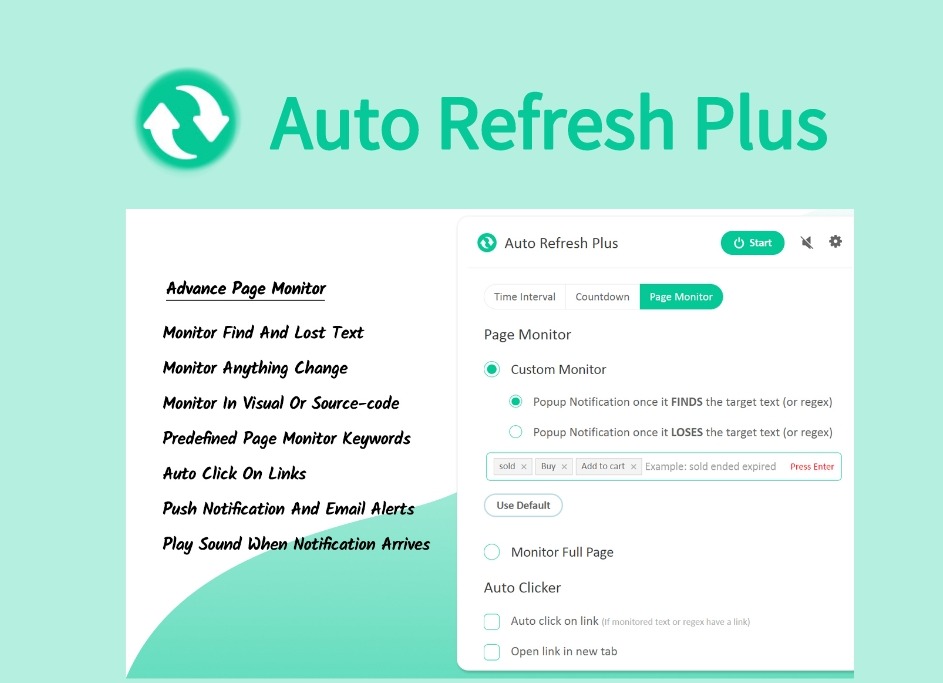 Auto Refresh Plus插件，自动刷新Chrome浏览器任意网页